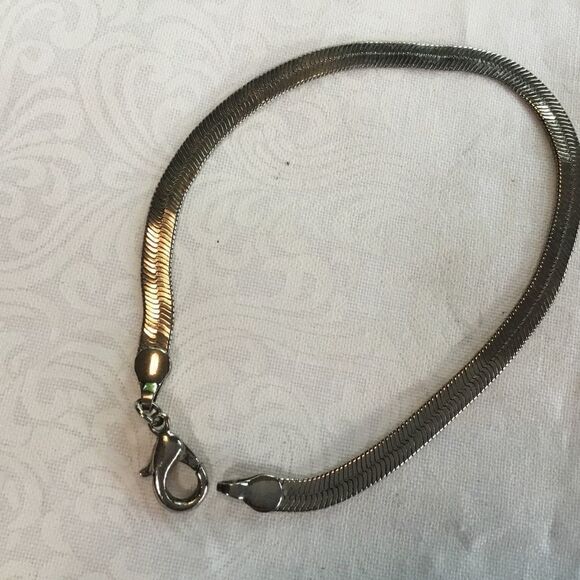 Silvertone Herringbone Bracelet  - Picture 2 of 3